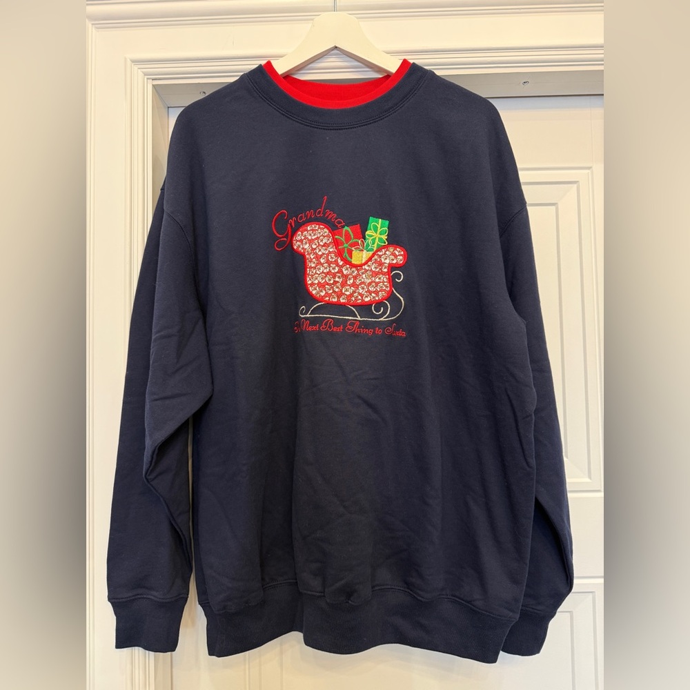 90s CHRISTMAS SWEATER MC SPORTSWEAR GRANDMA 1X CREWNECK UGLY SWEATER